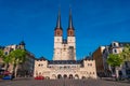 View of Market Church of Our Dear Lady or Marktkirche Unser Lieben Frauen in Halle (Saale), Germany Royalty Free Stock Photo