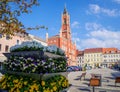 View of the market square and town hall of Kamenz in spring Royalty Free Stock Photo