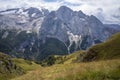 A view of the Marmolada peak in the Dolomites. Italy