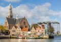 view on the Marnixkade and the Groote Kerk, Maassluis, The Netherlands