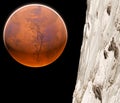 View of Mars seen from Phobos, Deimos the two moons of Mars