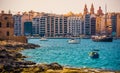 View on Marsamxett Harbour and Valletta Royalty Free Stock Photo