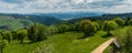 View from Martakov kopec hill in Javorniky mountains in Slovakia during beautiful springtime day Royalty Free Stock Photo