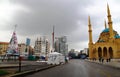 Famous mosque and square day after demonstrations in Beirut