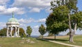 A white marble monument commemorates the state of Maryland at Antietam National Battlefield in Sharpsburg, Maryland, USA.