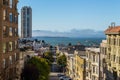 View of the Mason Street and San Francisco bay, San Francisco, California, USA