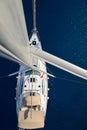 View from the mast on a sailing yacht Royalty Free Stock Photo