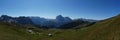 Scenic view to langkofel group in dolomite alps