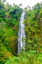 View of Materuni waterfall at foot of mountain Kilimanjaro not far from the city Moshi, Tanzania Royalty Free Stock Photo