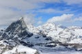 View of the Matterhorn from the Klein Matterhorn summit station. Swiss Alps, Valais, Switzerland.