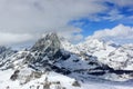 View of the Matterhorn from the Klein Matterhorn summit station. Swiss Alps, Valais, Switzerland.