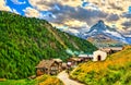 View of the Matterhorn mountain at Findeln near Zermatt, Switzerland