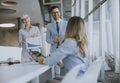 Mature business woman explaining project details on a meeting in office Royalty Free Stock Photo