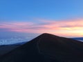 View from Mauna Kea Mountain during Sunset on Big Island in Hawaii. Royalty Free Stock Photo