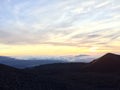 View from Mauna Kea Mountain during Sunset on Big Island in Hawaii. Royalty Free Stock Photo