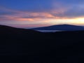 View from Mauna Kea Mountain during Sunset on Big Island in Hawaii. Royalty Free Stock Photo