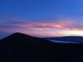 View from Mauna Kea Mountain during Sunset on Big Island in Hawaii. Royalty Free Stock Photo