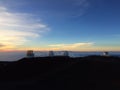 View from Mauna Kea Mountain during Sunset on Big Island in Hawaii. Royalty Free Stock Photo