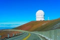 View of the Mauna Kea Observatory against Blue sky Royalty Free Stock Photo