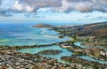 View of Maunalua Bay from the summit of Koko Head. Oahu island in Hawaii Royalty Free Stock Photo