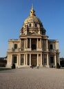 View of mausoleum of napoleon in paris and visitors tourists