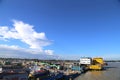 View of Mawa Ferry Terminal beside Padma river Dhaka district of Bangladesh Royalty Free Stock Photo