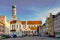 View of MaximilianstraÃÅ¸e and Urlich church Royalty Free Stock Photo