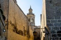 View of Mdina cathedral through street Royalty Free Stock Photo