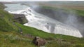 View from the meadow of Gullfoss waterfall