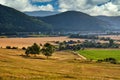 View from meadow under Dolne Chvojno mountain during summer