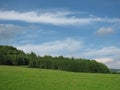 View of the meadows and woods and sky Royalty Free Stock Photo
