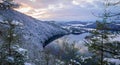 View of the meander of the Vltava river in Central Bohemia in winter