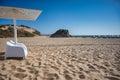 View of Meco beach in Sesimbra Royalty Free Stock Photo
