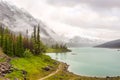 View at the Medicine Lake in the Jasper National Park in Canadian Rocky Mountains Royalty Free Stock Photo