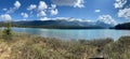 The view from the Medicine Lake Lookout in Jasper Narional Park along the Maligne Lake Road Royalty Free Stock Photo