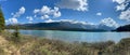 The view from the Medicine Lake Lookout in Jasper Narional Park along the Maligne Lake Road Royalty Free Stock Photo