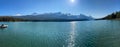 The view from the Medicine Lake Lookout in Jasper Narional Park along the Maligne Lake Road Royalty Free Stock Photo