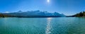 The view from the Medicine Lake Lookout in Jasper Narional Park along the Maligne Lake Road Royalty Free Stock Photo