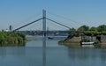 View from the Medienhafen to the city Duesseldorf Royalty Free Stock Photo