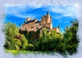 View of the medieval castle Alcazar, Segovia, Spain