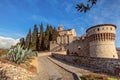 View of the medieval castle of Brescia in Lombardy, Italy