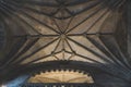 View of medieval ceiling in Jeronimos Monastery in Lisbon, Portugal Royalty Free Stock Photo