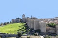 View of medieval city of Avila Walls between the gate del Carmen and the Cubo de San Segundo. This city was declared a UNESCO