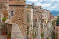 View of the medieval city of Orte In Umbria built on tuff rocks