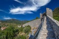 View of the medieval fortifications of the defensive wall, Ston, Dubrovnik area, Croatia Royalty Free Stock Photo