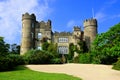 Medieval Malahide Castle with front garden, Dublin County, Ireland Royalty Free Stock Photo