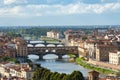 View of medieval stone bridge Ponte Vecchio over Arno river in Florence, Tuscany, Italy Royalty Free Stock Photo
