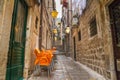 View of a medieval street early in the morning in the Old Town of Dubrovnik, on the Adriatic Sea coast of Croatia