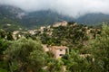 View of a medieval street in the Old Town of the picturesque Spanish-style village Fornalutx Royalty Free Stock Photo