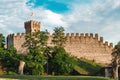 View on a medieval tower of the Carrarese Castle of Este